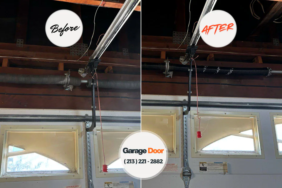 Before and after: garage door repair Hiawassee, GA